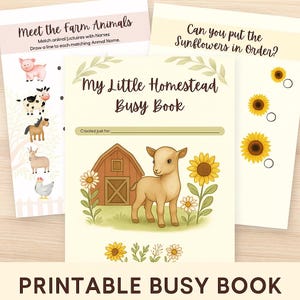 Farm Busy Book Printable: Homestead Montessori Toddler Learning (PDF Download)