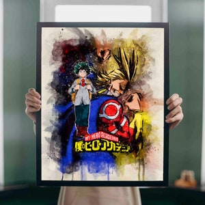 My Hero Academia / Izuku / All Might / Bakugo / Shoto / Manga poster / Anime Series / Art Print / Wall Art / Kids Room Decor / Cadeau Idee