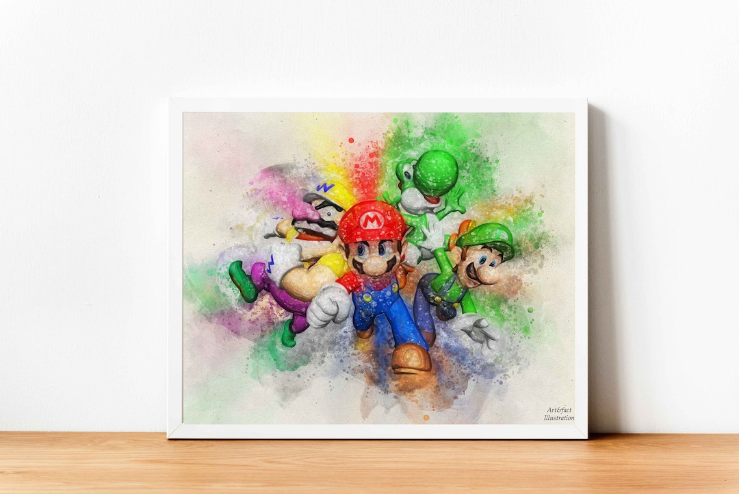 Mario Luigi Yoshi Wario / Super Mario / Mario kart / Aquarelle / Art ...