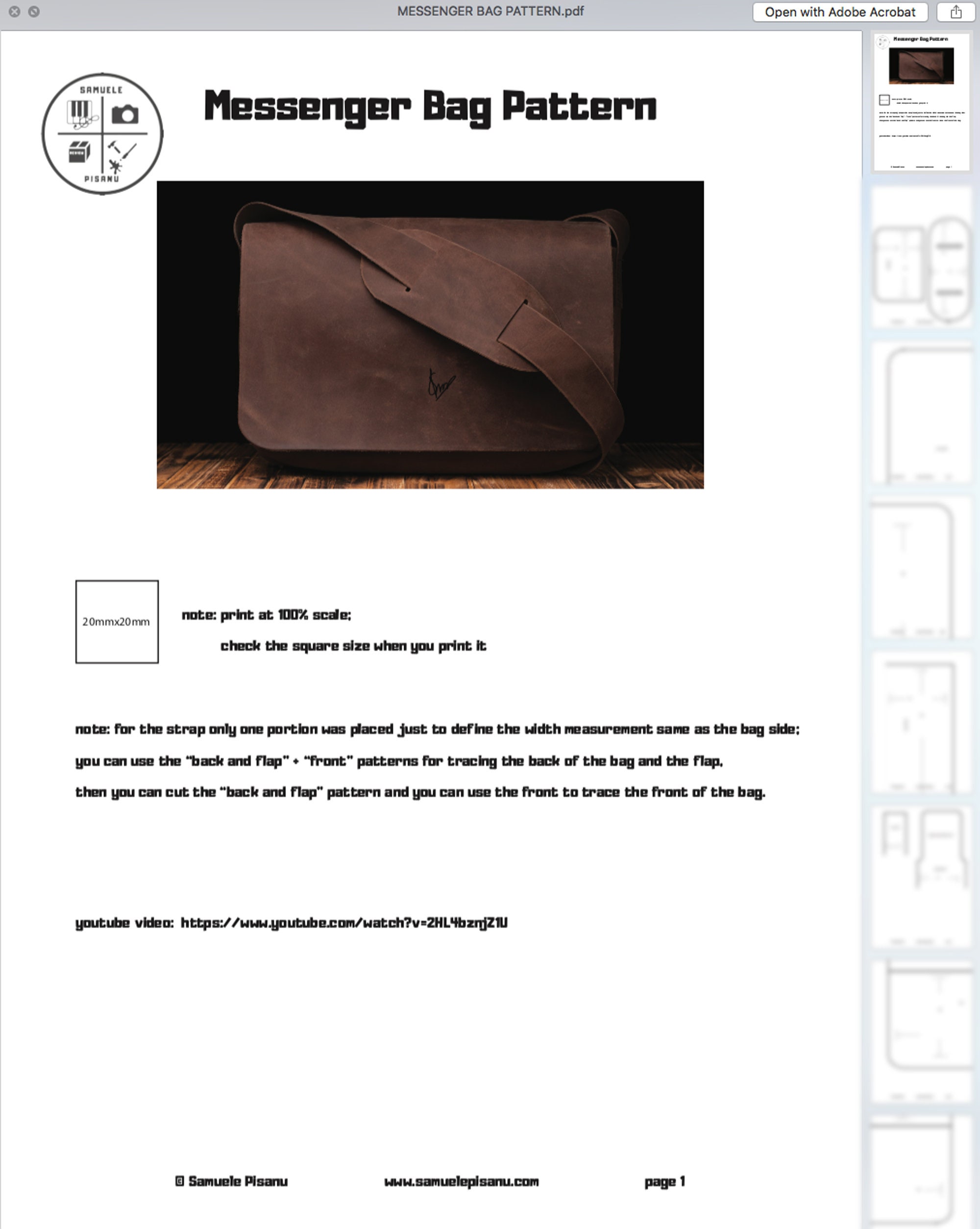 Messenger Bag Pattern Template Etsy