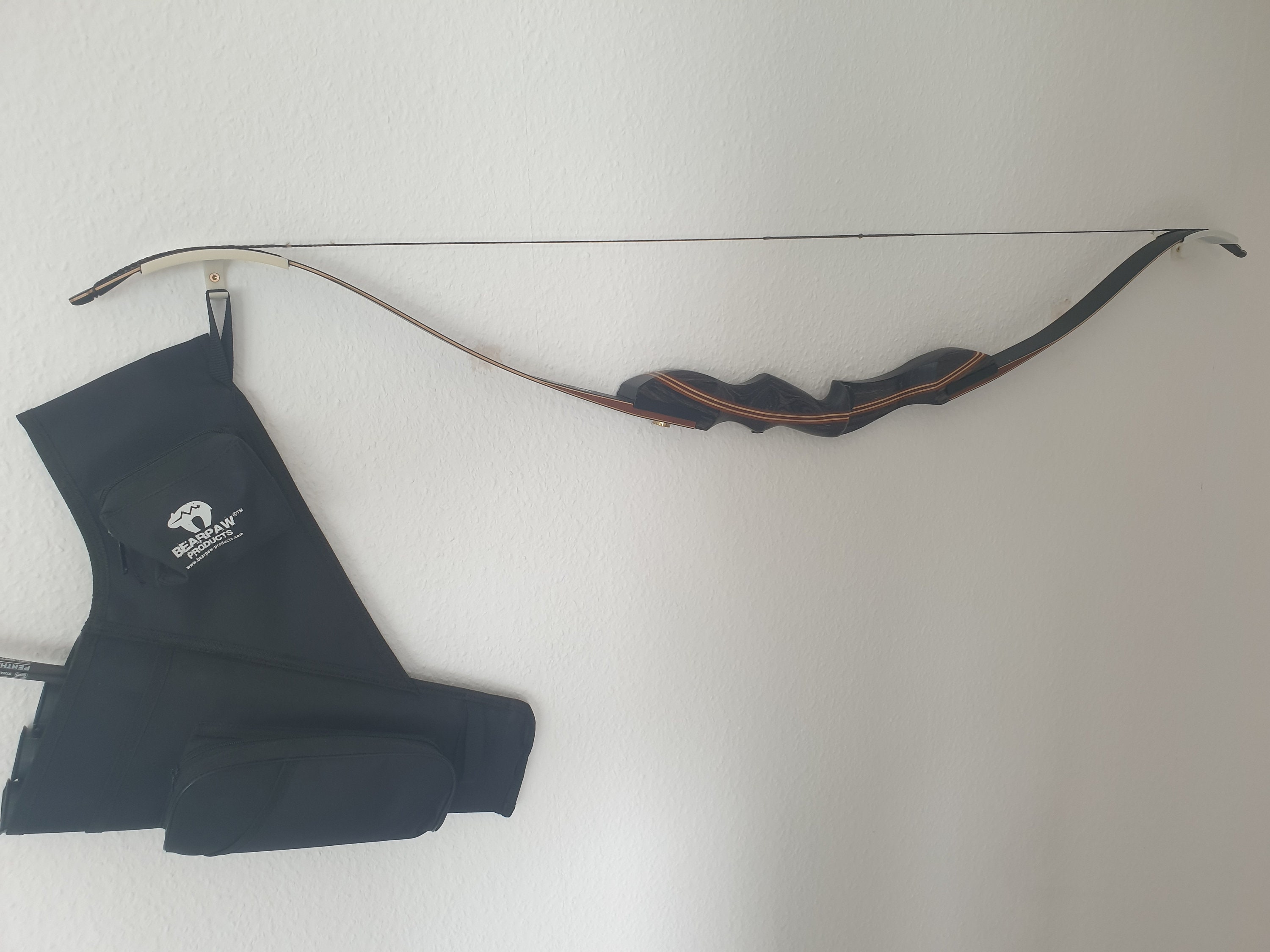 Recurve Bow Wall Mount With Hook // Bow Holder Etsy