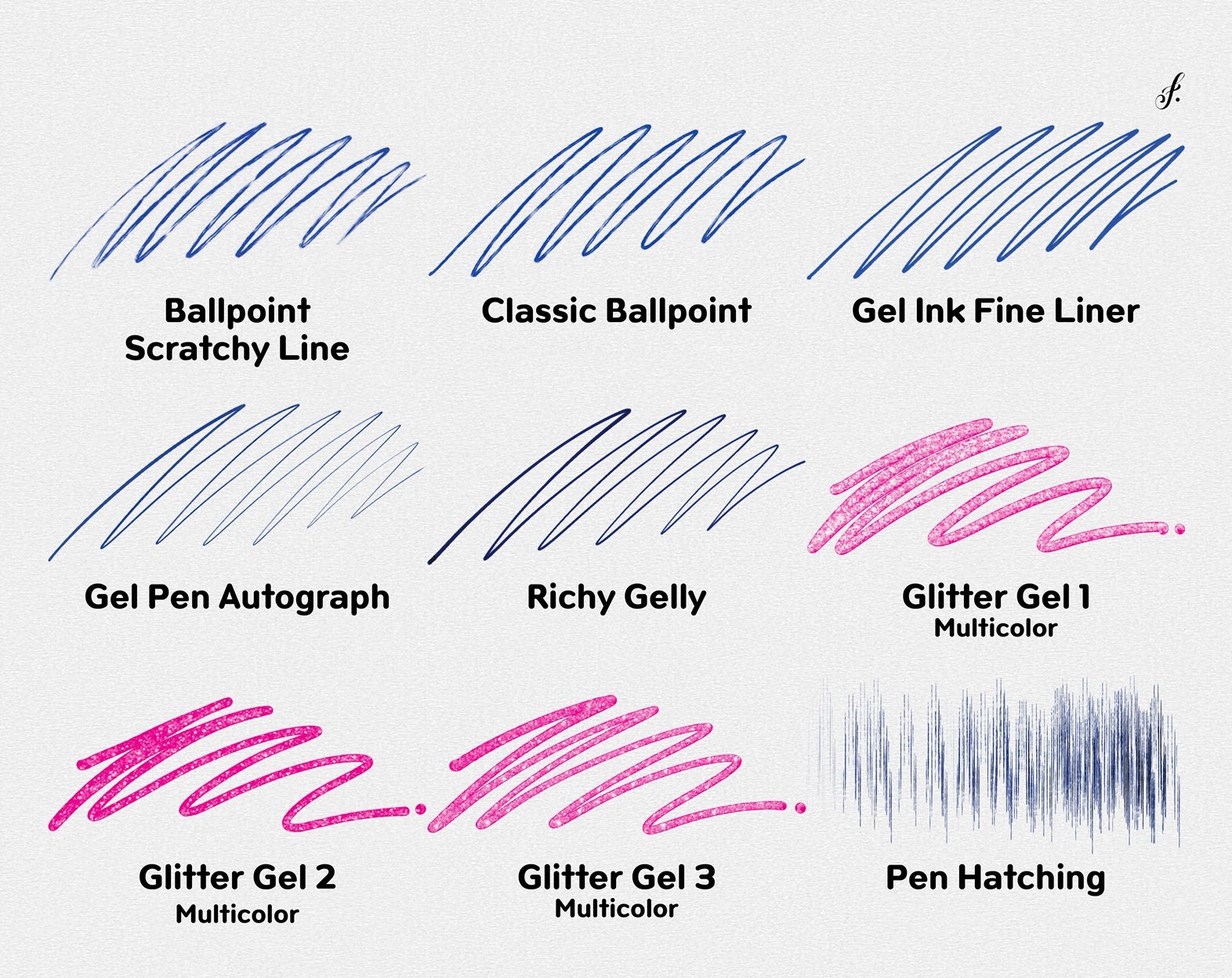 Procreate Ballpoint Pen Brush 20 Pen Brushes for Procreate Etsy