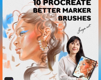Marker Brushes Procreate | 10 Procreate Better Marker Brushes, Copic Brushes, Alcohol Marker Brushes, Brushes for Fashion Illustration