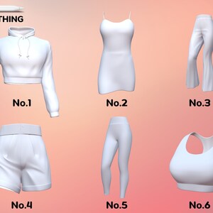 Vêtements et accessoires Procreate pour femmes, modèle 3D, Lot de 10 maquettes de vêtements et accessoires pour femmes Procreate pour femmes image 3