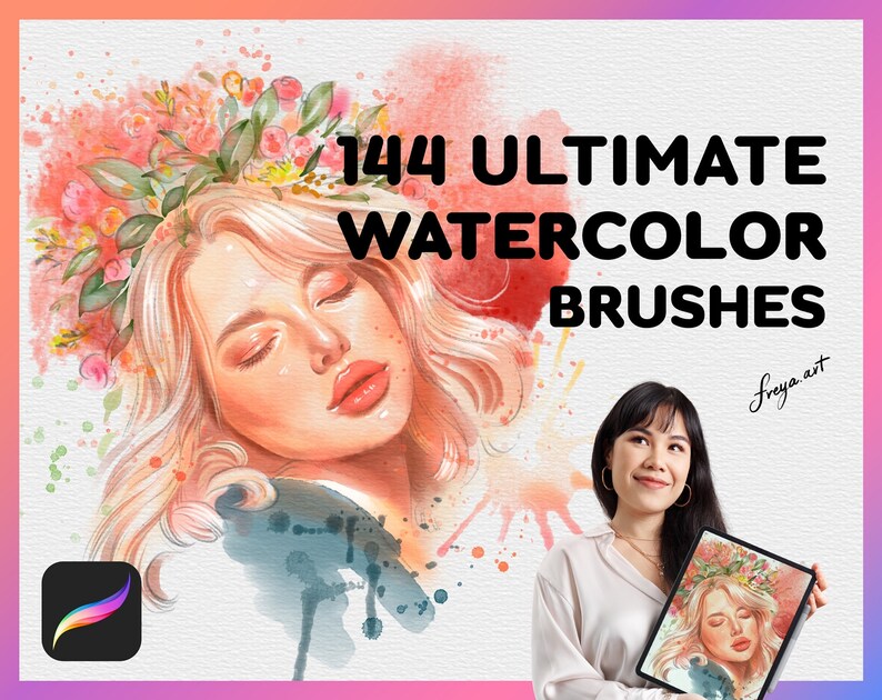 Best Watercolor Brushes Procreate 144 Brushes for Procreate Etsy