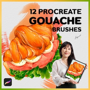 Gouache Brush Procreate | 12 Procreate Gouache Brushes, iPad Brushes, Realistic Brushes, Thin Gouache, Thick Gouache, Gouache Painting