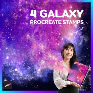 Galaxy Brushes Procreate | 4 Galaxy Procreate Stamps, Space Brushes, Nebula, Rising Star, Procreate Galaxy, Galactic Stamps, Digital Brushes