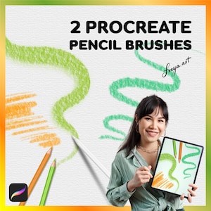 Procreate Bleistift Pinsel | 2 Procreate Buntstiftpinsel, Digital Procreate Pinsel, Digitales Skizzieren, Buntstiftpinsel