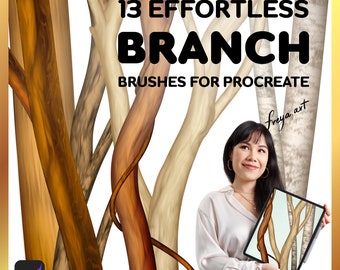 Wood Brushes Procreate | 13 Procreate Effortless Branch Brushes, Wood Texture Brush, Procreate Dynamic Brushes, Realistic Wood, Nature Brush