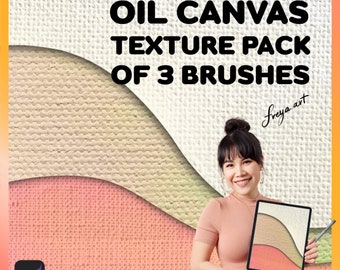 キャンバステクスチャ Procreate ブラシ | 油絵キャンバステクスチャ 3 ブラシパック、リアルなキャンバステクスチャブラシ、背景ブラシ