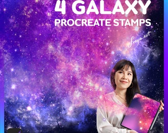 Galaxy Procreate-penselenset, Procreate Universe-penselen, Space Painting Procreate-stempelset