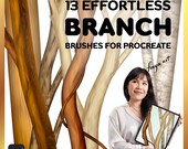 Procreate Trees Brush Set, Wood Procreate Stencil, 13 Procreate Branch Brushes