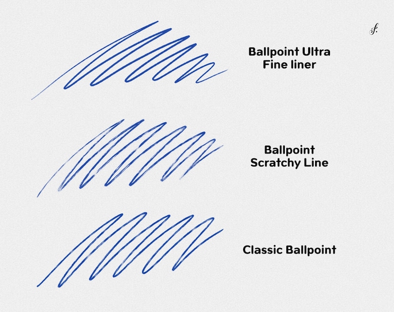 Procreate Brush Pens | 9 Ballpoint Pen Brushes for Drawing, Sketch ...