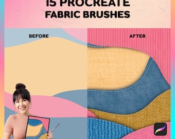 15 Fabric Texture Brushes Procreate, Digital Texture Fabric Brush, Texture Brushes iPad