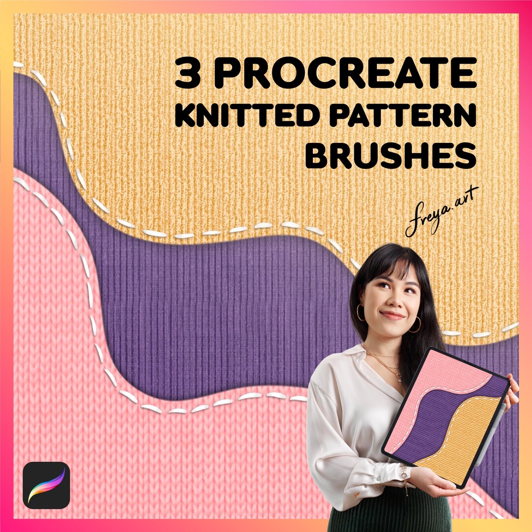 Procreate Knitted | 3 Procreate Pattern Brushes, Knitted Textures ...