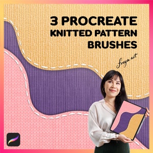 Procreate Knitted | 3 Procreate Pattern Brushes, Knitted Textures, Procreate Fabric, Fashion Textile Brushes, Procreate Clothes Brushes