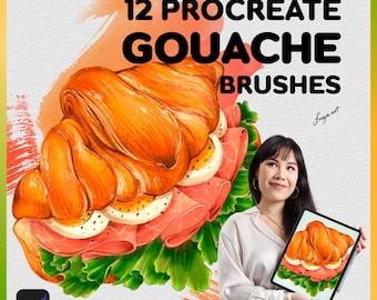 12 Procreate Gouache Brush Set, IPad  Realistic Gouache Brushes, Procreate Brush Pack
