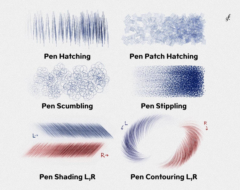 Procreate Brush Pens 9 Ballpoint Pen Brushes for Drawing Etsy