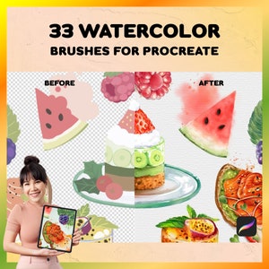 Procreate Brushes Watercolor | 33 Essential Watercolor Brushes Procreate, Wet on Wet ,Wet on Dry, Dry On Dry, Dry On Wet