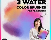 Watercolor Procreate Brushes | 3 Watercolor Brushes For Procreate, Realistic Watercolor Brushes for Procreate, Wet on Wet, Paper Texture