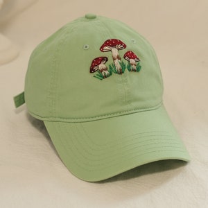 Embroidered Mushroom Decor Baseball Cap,Embroidered Mushroom Pattern Hat,Cute Mushroom Decorated Hat,Back To School Gift Caps