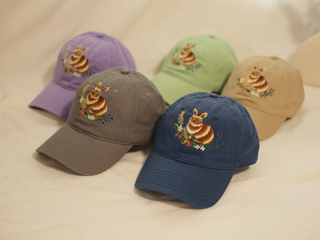 Personalized Embroidered Rabbit Baseball Cap: Cotton Women's Hat - Etsy