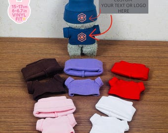 Personalized Doll Outfit, Custom Knit Doll Clothes with Hat, 15–17cm Vinyl Doll Accessories