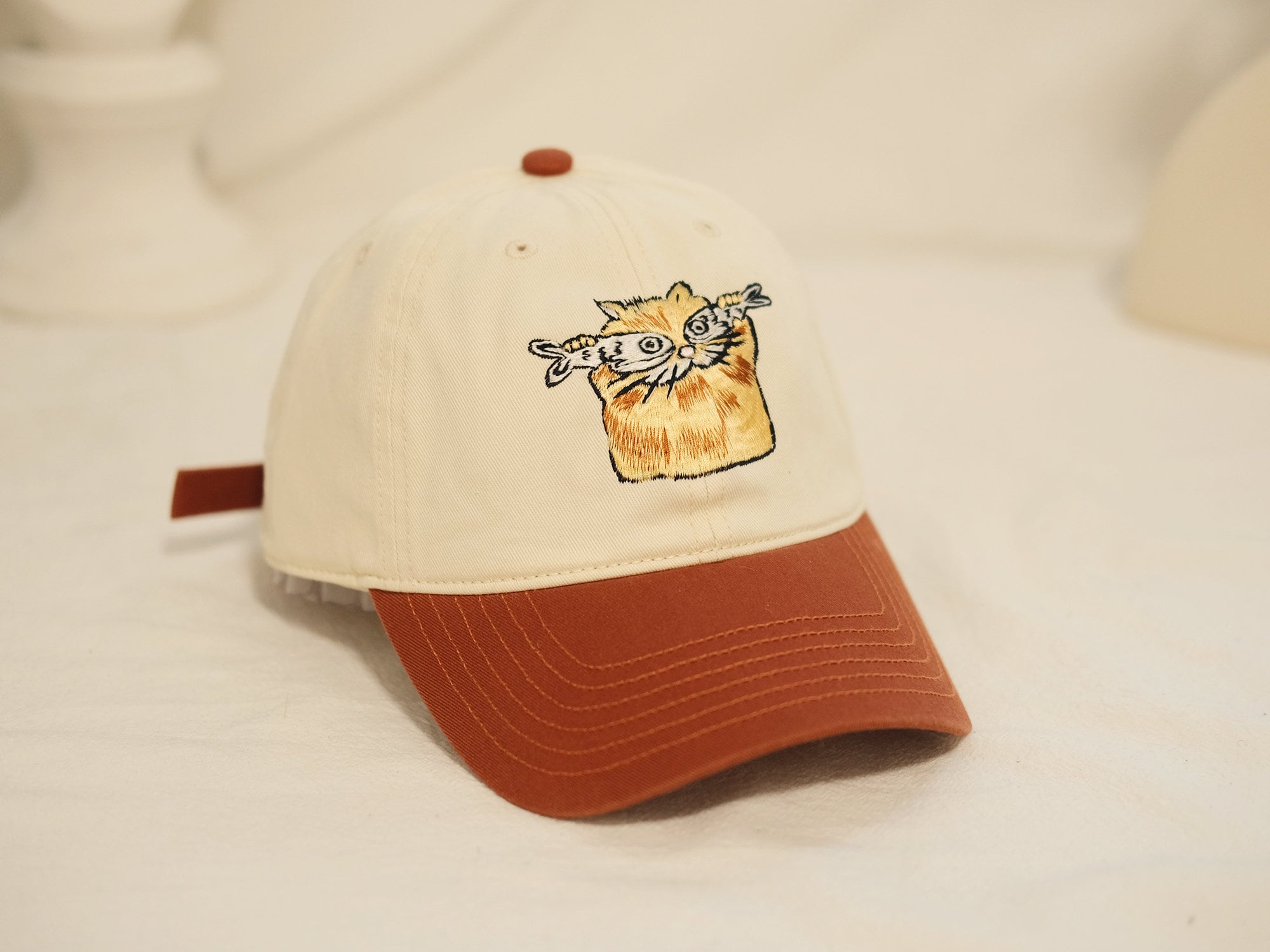 Embroidered Cat Baseball Cap Funny Cat Fish Design Adjustable embroidered-cat-baseball-cap-funny-cat-fish-design-adjustable