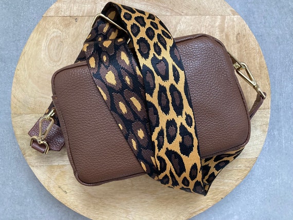 Rectangular Synthetic Fabric Shoulder Bag with Double Zipper Opening
