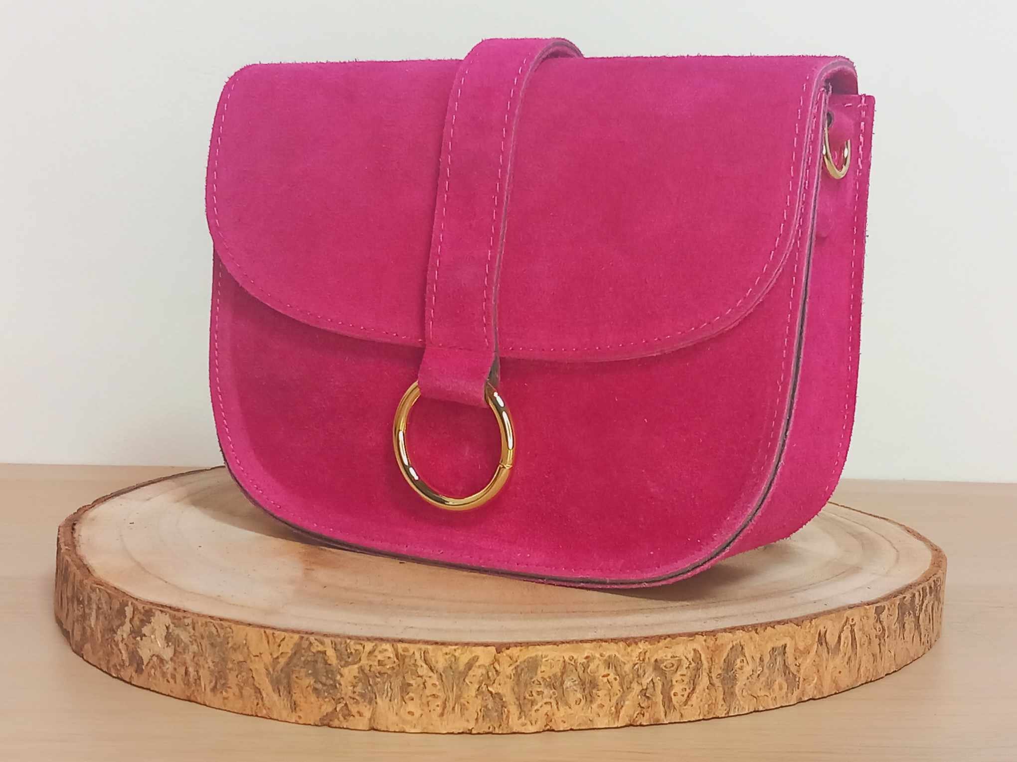 Crossbody bags | Janice - Suede - Crossbody bags - Pink - Fuchsia CFD16 -  Gold | Teatro Fashion