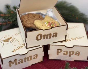 Cookie box for cookies and biscuits 100x100x50 mm gift box cookie box cookie tin personalized also as wooden kit folding box