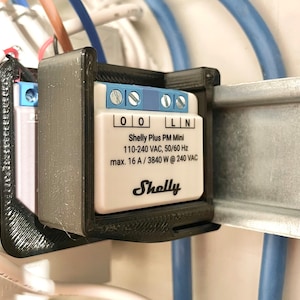 Shelly Plus PM Mini holder for fuse box DIN rail holder DIN rail holder Fastening according to DIN standard flame retardant