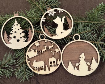 personalized wooden ornament sustainable Christmas decoration Christmas tree decoration