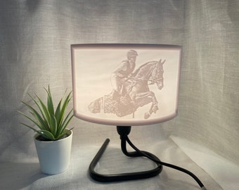 Horse picture lithophane light picture lamp gift lamp base 230V - gift idea - rider equestrian animal picture, picture 16:9