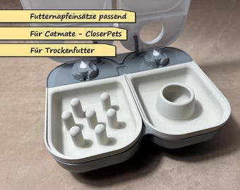 Food bowl inserts to prevent cats from gulping dry food, suitable for CatMate automatic feeders
