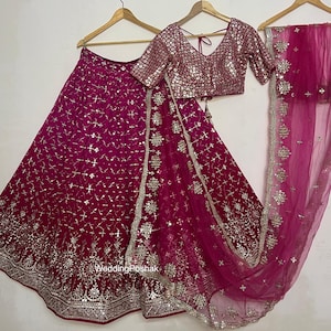Lehenga choli for women | Pink indian weddng wear lehenga choli | party wear lehenga choli | bridesmaids lehenga choli | indian outfits