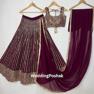 Purple lehenga choli for women or Girls  | Indian Wedding Lehengas | Party wear Sangeet Night wear Lehengas | Reception,Function Wear Lengha
