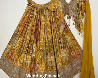 Yellow lehenga choli for women | indian wedding wear lehengas | haldi function wear lehenga choli | haldi outfits | western lehenga choli