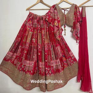 Lehenga choli rose pour femme | Lehenga choli à l'occidentale | mariage indien lehenga choli | tenues de soirée, tenues de fonction, style bollywood, lehenga