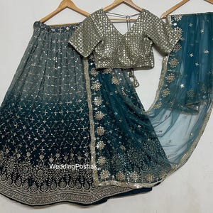 Lehenga choli for women |blue indian wedding lehenga choli | reception wear function lehenga choli |Wedding Guest wear lehenga choli