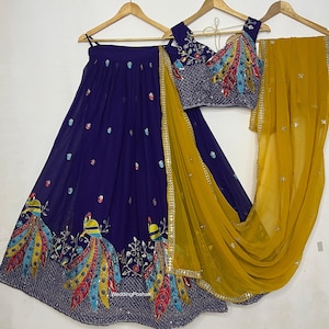 Lehenga Choli For Women | Purple indian wedding wear lehengas | bridesmaids lehengas | fancy lehenga choli | party wear reception wear choli