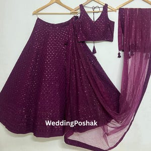 Lehenga choli for women | Purple lehenga for indian wedding | Party wear lehenga | reception ,function sangeet wear lehengas| chaniya choli