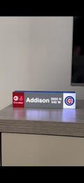 CTA The L Subway Chicago Cubs Wrigley Field Stadium LED Lamp Control With Your Phone or Computer. Desk Lamp Baseball Baseball Gift