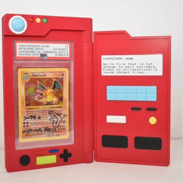 Support de dalle PSA, CGC ou Beckett Pokedex imprimé en 3D avec autocollant personnalisé