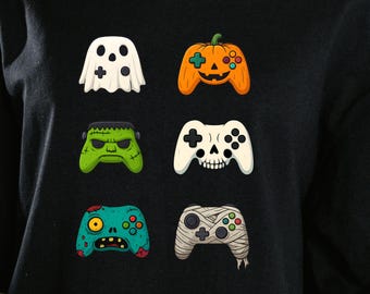 Skeleton Zombie Gaming Controller T-Shirt: Horror Gamer Halloween Tee