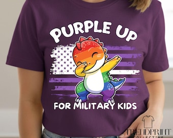 Purple Up Military Child Dinosaur PNG, Month of Child Graphic (Digital Download)