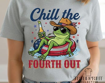 Funny Frog 4th of July PNG, Patriotic Cowboy Frog Sublimation Design (Digital Download)