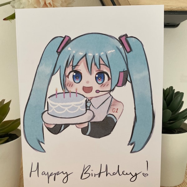 Anime Birthday Card - Etsy