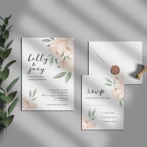 Faire-part de mariage élégant et carte RSVP – Design minimaliste et intemporel