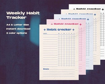 Weekly Habit Tracker, Routine Tracker, Printable Habit tracker, Habit Tracker Template, Printable, Instant Download, A4/Letter, 7 Day Habit